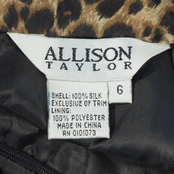 Allison Tayor Skirt Women 6 Silk Leopard Print Beaded Fringe Coquette Maximalist - Picture 3 of 9